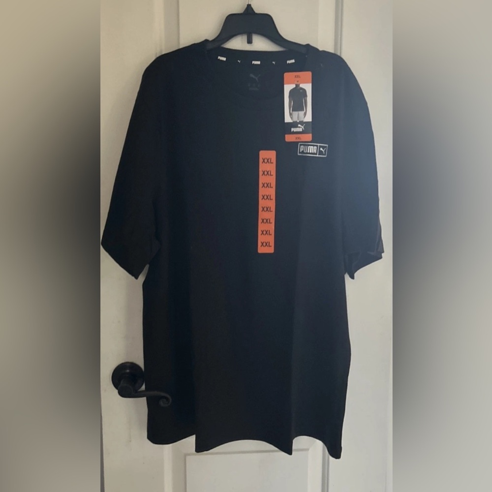 PUMA Men's Black Logo Tee Shirt Sz XXL